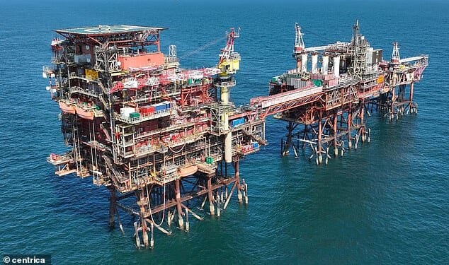 The Rough natural gas storage facility off the coast of Yorkshire, which accounts for around 50 percent of the UK's capacity