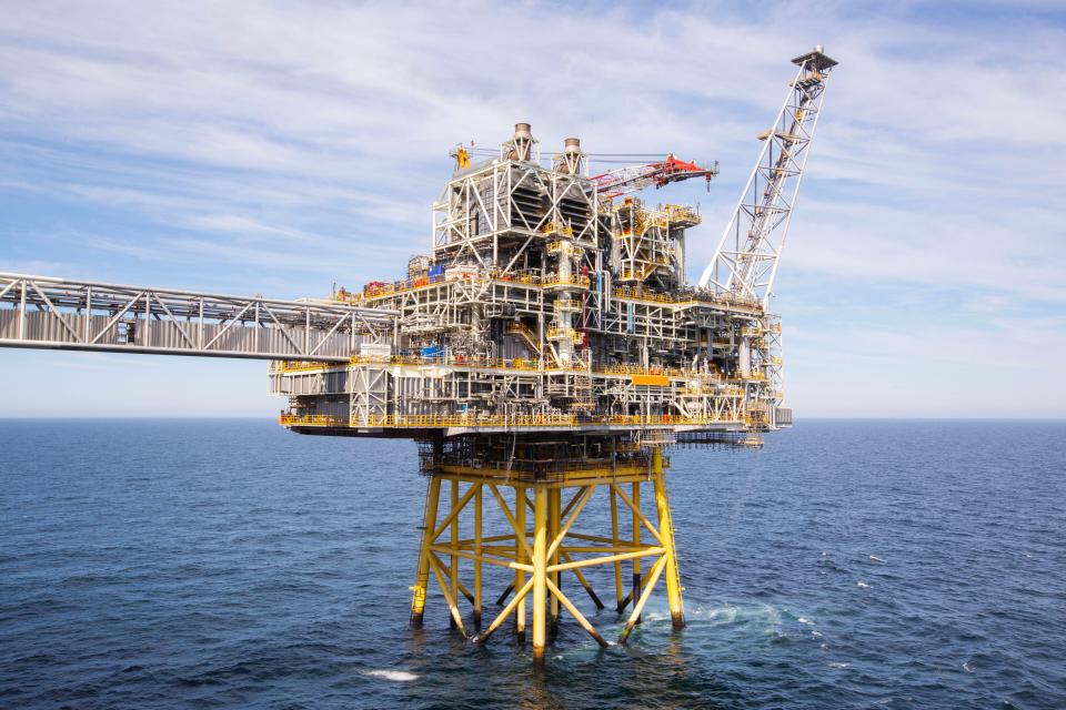 Oil rig in the North Sea.