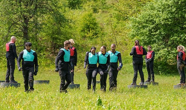 Pictured: Ten players are divided into two groups, and let loose in woodland. The ones in blue tabards are the Prey, and they have to avoid capture, while the Predators in red have to catch them
