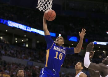 Kevin Mays of the Cal State Bakersfield Roadrunners goes up for a dunk in the second half against the Oklahoma Sooners in the first round of the 2016 NCAA Men's Basketball Tournament at Chesapeake Energy Arena on March 18, 2016, in Oklahoma City, Oklahoma.
