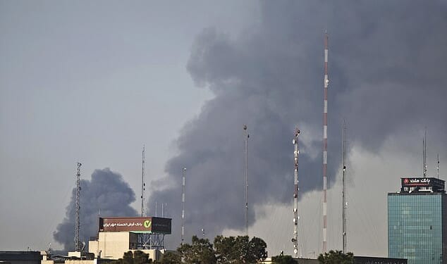 The US and Israel began launching military strikes in Iran on February 28. Pictured is smoke from explosions in Tehran on Friday