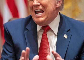 The Royal Navy has been forced to borrow a German frigate after 'running out of ships' ¿ as Donald Trump (pictured on February 28) mocked Britain's aircraft carriers as 'toys'