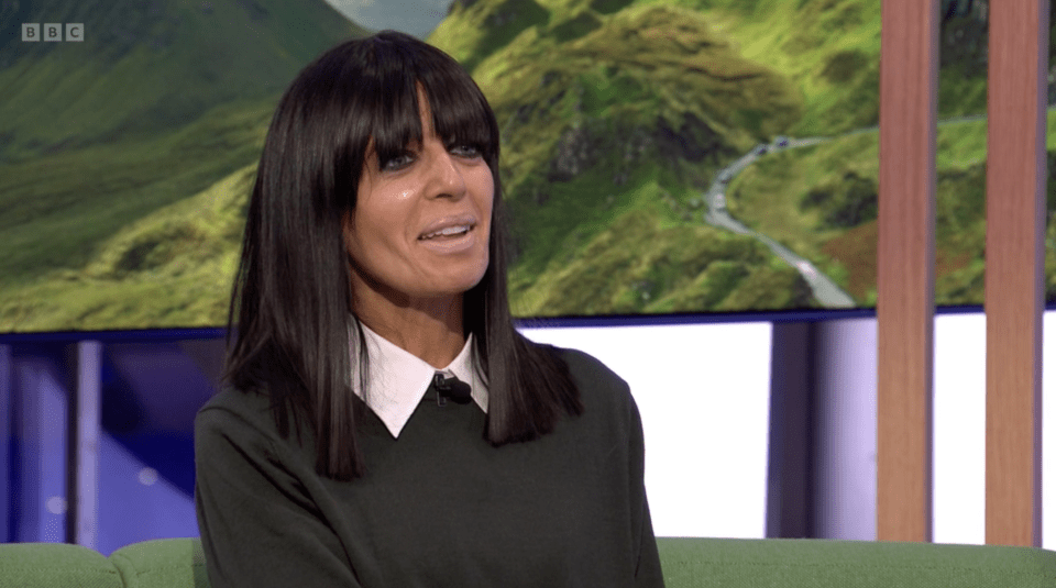 Claudia Winkleman on a talk show.
