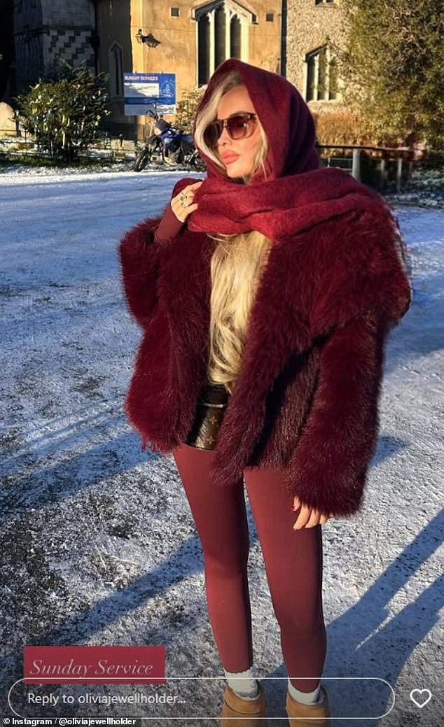 She has shared many photos from Sunday services at church