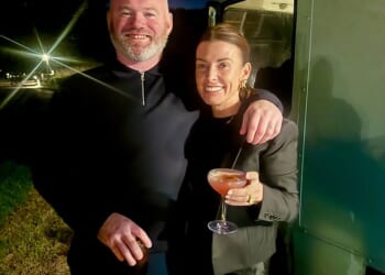 Birthday party preparations got underway at Coleen Rooney and husband Wayne's £20million Cheshire mansion ahead of the WAG's 40th