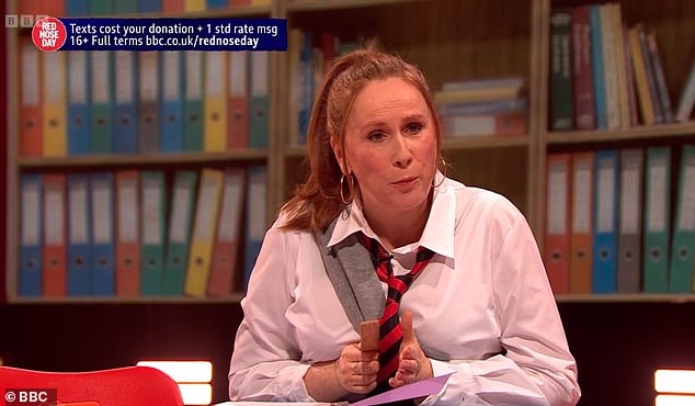 The comedian, 56, made her debut as one of this year's hosts, opened the show as foul-mouthed Nan, before a school girl sketch as Lauren Cooper