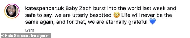 Coronation Street star Kate Spencer has confirmed the birth of her first child, a baby boy, with husband Paul Walker