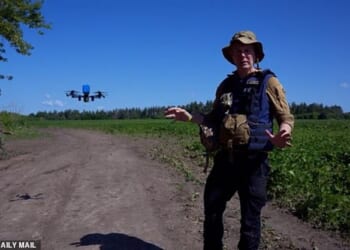 On the latest episode of the Daily Mail's Crossfire, veteran war reporter Richard Pendlebury joins Ukrainian soldiers pioneering a new kind of warfare: drone versus drone combat