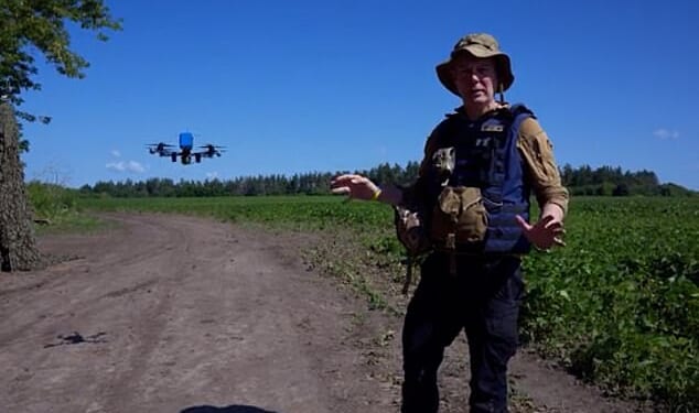 On the latest episode of the Daily Mail's Crossfire, veteran war reporter Richard Pendlebury joins Ukrainian soldiers pioneering a new kind of warfare: drone versus drone combat