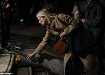 Floral tributes were laid at the vigil held on the fifth anniversary of Sarah Everard's abduction, rape and murder