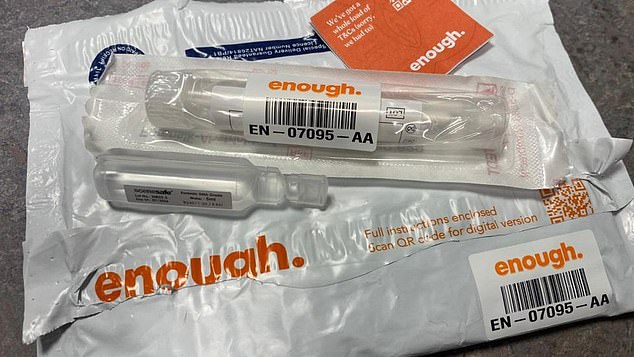 A photograph of the contents of an Enough self-swab kit. Critics say a DNA swab done at home is no proof of rape or even sexual intercourse