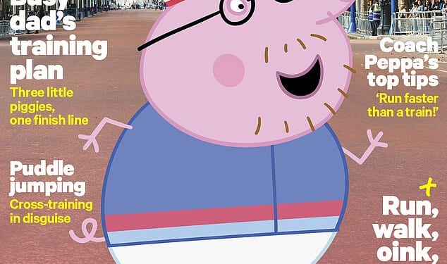 Daddy Pig has found time in his London Marathon training schedule to pose for a Runner's World magazine cover