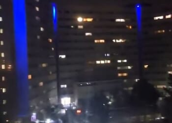 Residents can be heard appearing to curse the dictator from the balcony of their tower blocks in Tehran