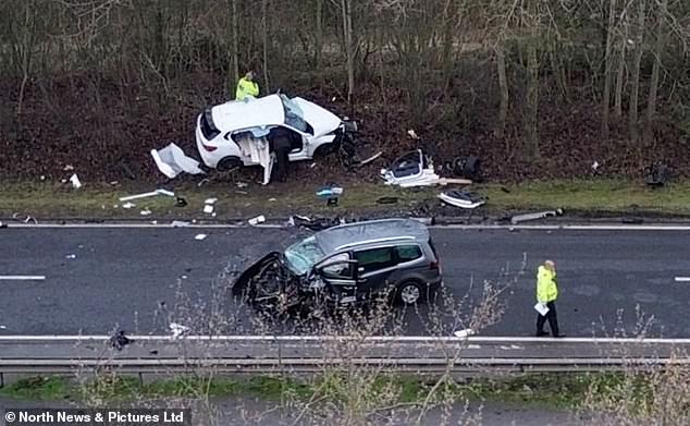 The white BMW she was a passenger in drove on the wrong side of the road on the A19 dual carriageway near Sunderland and crashed into another car