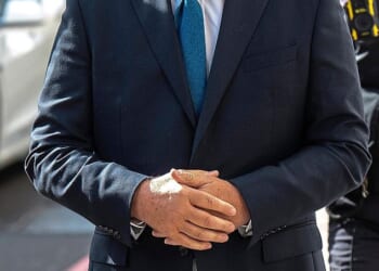 Pictured: Disgraced ex-BBC newsreader Huw Edwards, 64, arriving at Westminster Magistrates in 2024