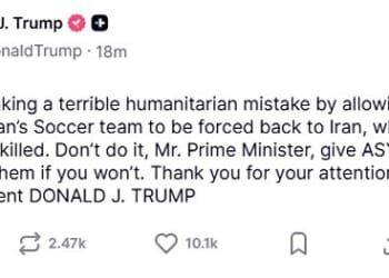 Donald Trump accuses Australia of 'terrible mistake' over Iran's female soccer stars seeking asylum after making SOS signals