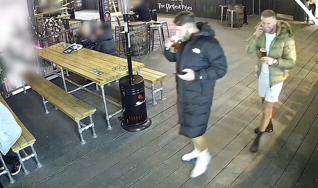 The pair pictured drinking heavily before the deadly crash