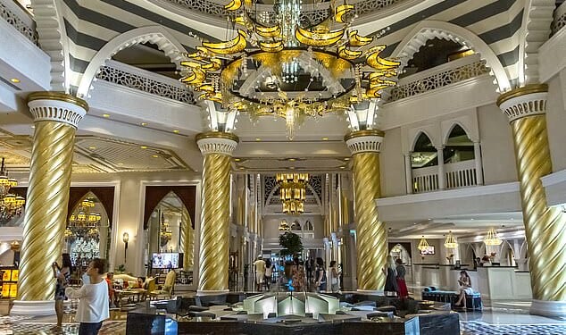 Sheikh Mohammed's war bunker: Zabeel Palace, where Dubai's rulers - the Al Maktoum family - live is said to have several safe rooms and its own separate power supply which could keep them safe for weeks (Pictured: a public room at Zabeel Palace)