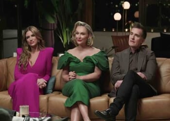 E4 paid a heartbreaking tribute to Mel Schilling on Tuesday night after she died aged 54 following a brave battle with colon cancer (seen with Alessandra Rampolla and John Aiken)