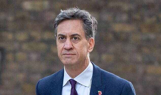 Ed Miliband has been accused of sabotaging Chancellor Rachel Reeves' bid to boost AI investment by highlighting the huge power demands of the data centres required to drive the technology