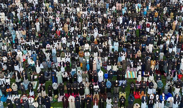 Huge crowds descended on Small Heath Park in the city centre early on Friday morning to take part in prayer to mark the end of Ramadan, which sees Muslims fast from dawn to dusk