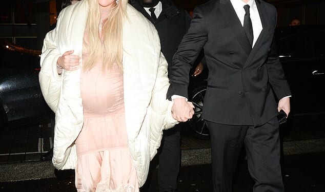 Ellie Goulding has revealed her newborn daughter’s sweet name in a formal birth announcement in The Times on Wednesday (pictured with partner Beau Minniear in February)