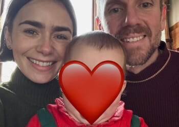 Lily Collins (left) is planning to move from Los Angeles to the capital with her husband, film director Charlie McDowell (right), and their year-old daughter Tove (centre)