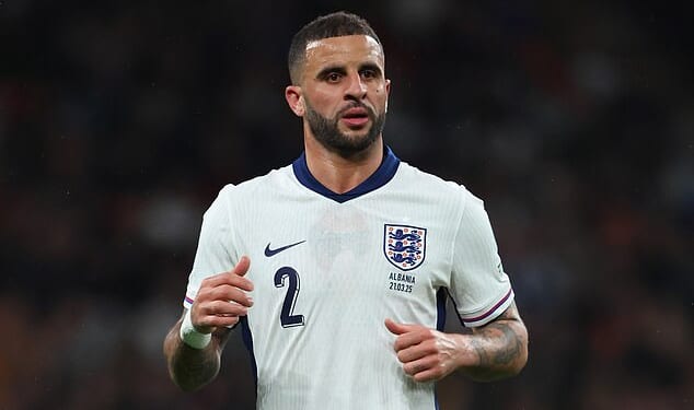 Walker last played for England in their World Cup qualifier against Albania in March 2025, a 2-0 victory - but hasn't appeared in Thomas Tuchel's squad since