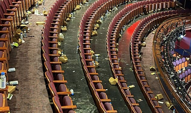 A photo shared by journalist Matt Neglia showed the Oscars venue completely covered in trash after the event and it sparked fierce backlash over the star-studded attendees' behavior