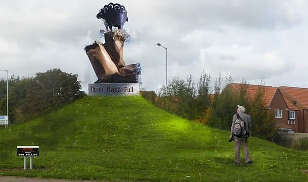 Developers planned to built the illuminated metal sheep in Beverley, East Yorkshire. The sheep would have sat on 'three bags full' of wool made of stainless steel spilling out of them