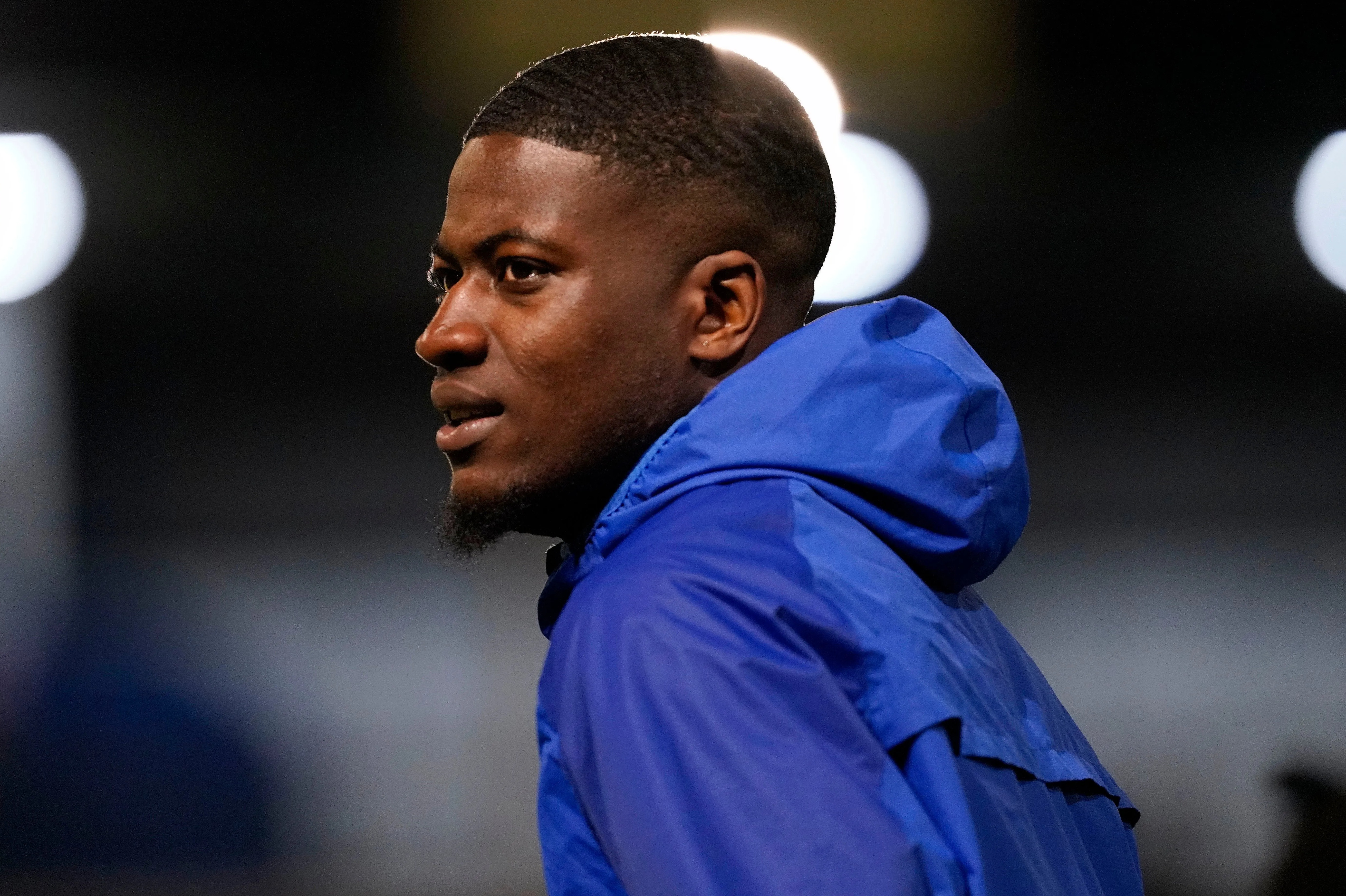 Clinton Mola of Bristol Rovers warming up.