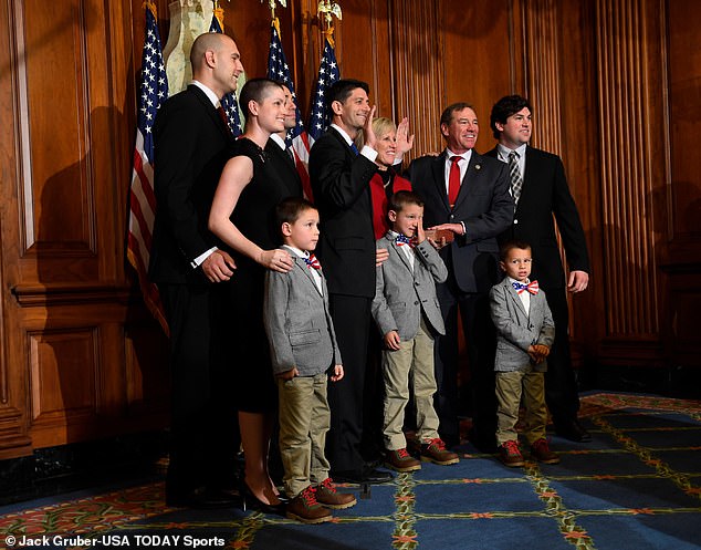 Dunn with his family at his swearing-in ceremony in 2017
