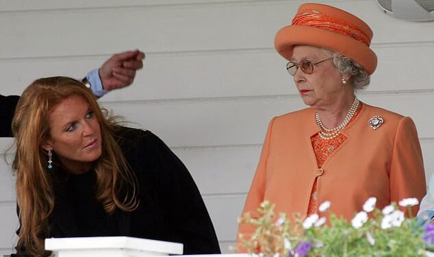 She likened the late Queen Elizabeth II to her mother figure, but according to royal commentator Richard Fitzwilliams, Sarah Ferguson betrayed the former monarch (pictured together in Windsor in 2004)