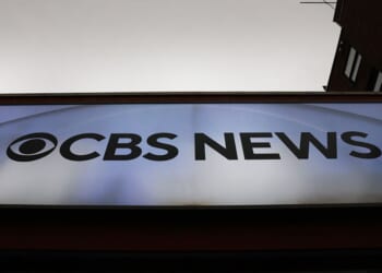 CBS News signage is seen in Manhattan on Dec. 23.