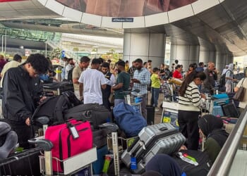 Explosions have also been reported in Abu Dhabi and Doha, while air raid sirens were blasted in Kuwait. This was the scene in Dubai as people flocked to the airport