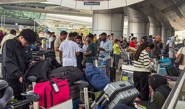 Explosions have also been reported in Abu Dhabi and Doha, while air raid sirens were blasted in Kuwait. This was the scene in Dubai as people flocked to the airport