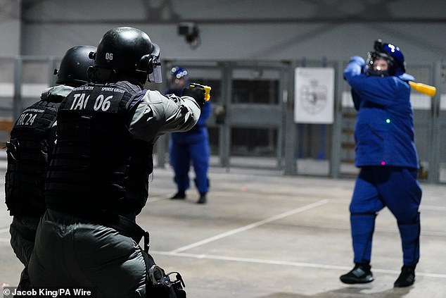 Footage from a Taser training exercise that took place at Kidlington last year
