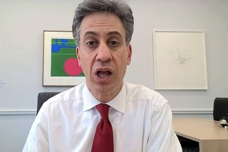 Ed Miliband speaking on television.