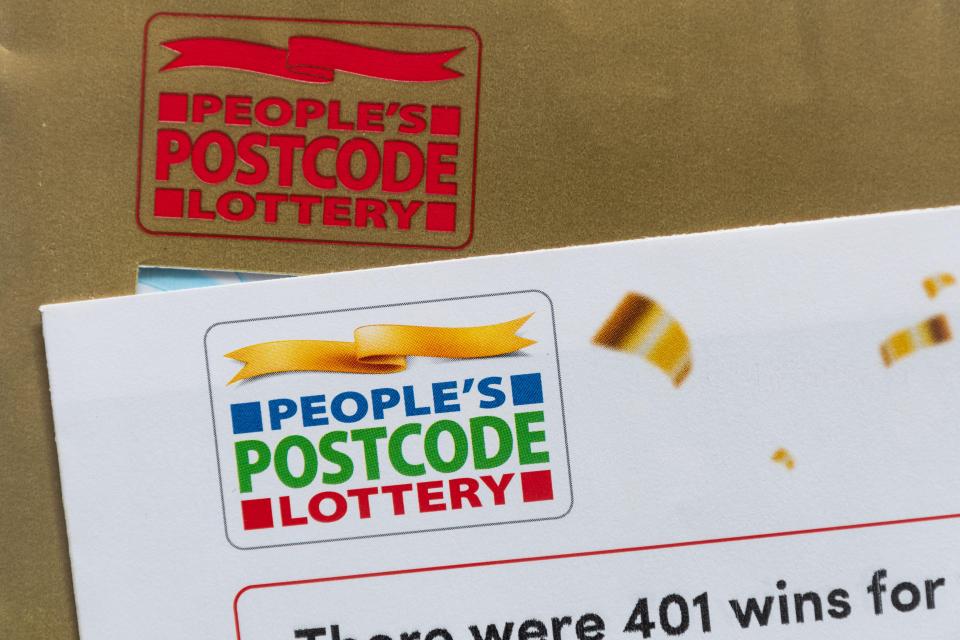 People's Postcode Lottery junk mail, including the envelope and letter.