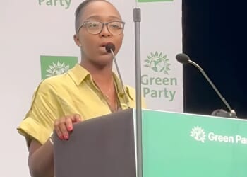 Tope Olawoyin (pictured), a Green councillor candidate, shared a post on the day of the Golders Green Jewish ambulance arson attacks, calling it an 'inside job'
