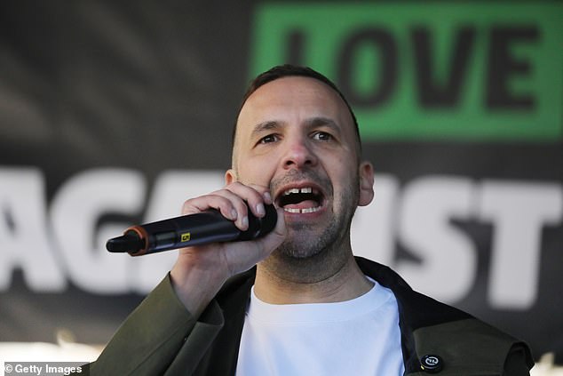 Green Party leader Zack Polanski speaks during the 'Together Against The Far Right' rally on Saturday, March 28