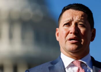 Texas GOP Rep Rep. Tony Gonzales, seen in a 2023 photo, announced he is withdrawing from his bid for re-election.