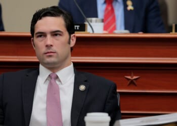Rep. Brandon Gill listens during a hearing with the House Budget Committee on Capitol Hill on May 16, 2025, in Washington, D.C.