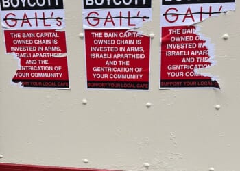 The newly opened Gail's bakery in Archway, north London, has been targeted by pro-Palestinian campaigners - putting up posters calling for the chain to be boycotted