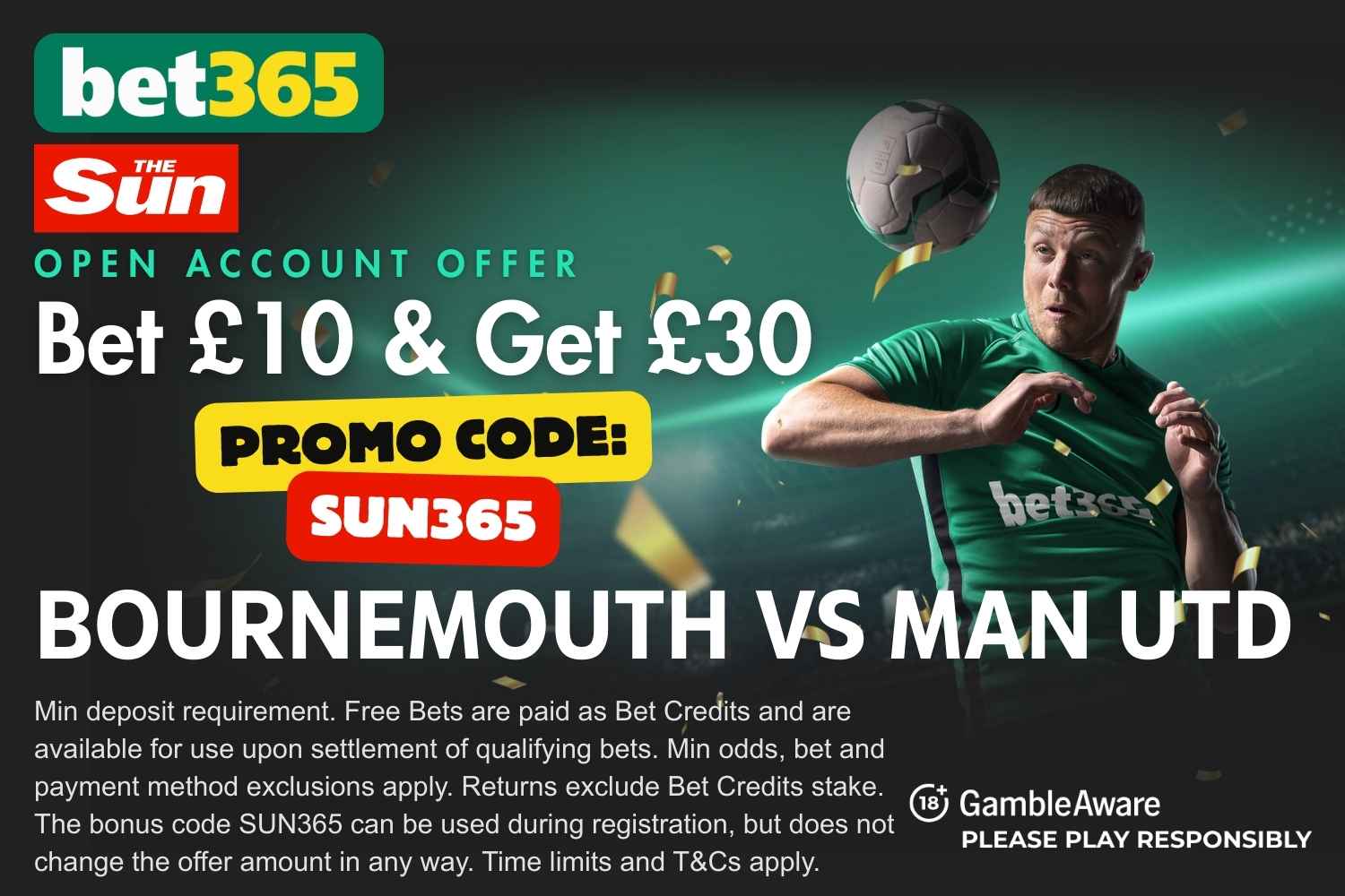 Bournemouth vs Man Utd bet365 bonus code
