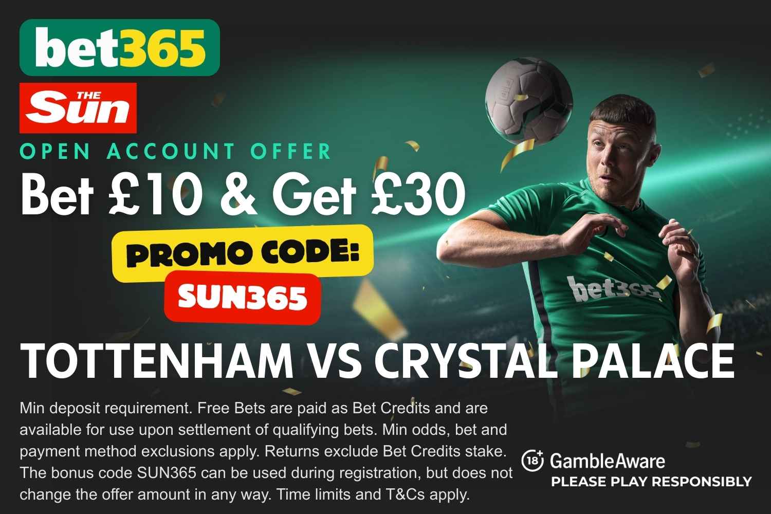 Tottenham vs Crystal Palace bet365 bonus code
