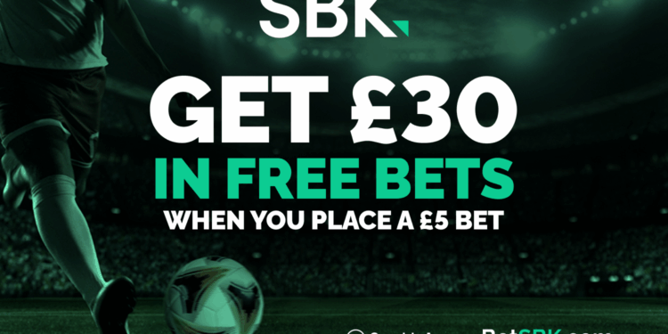 Get £30 in football free bets with SBK