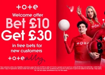 Get £30 in free bets when you stake £10 on football with Tote