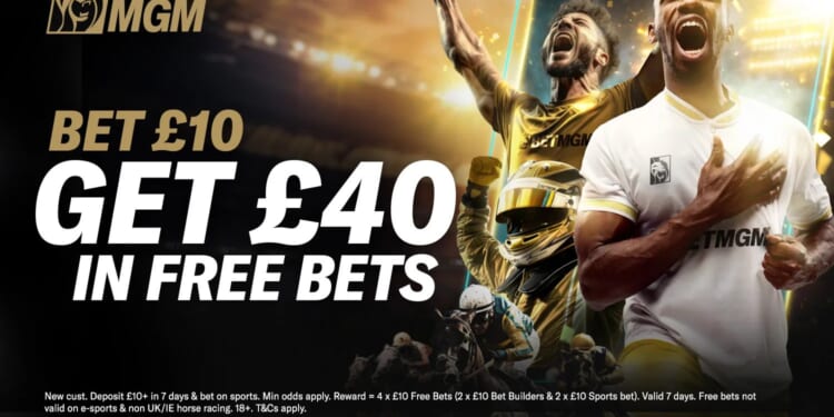 Get £40 in free bets to spend on football with BetMGM