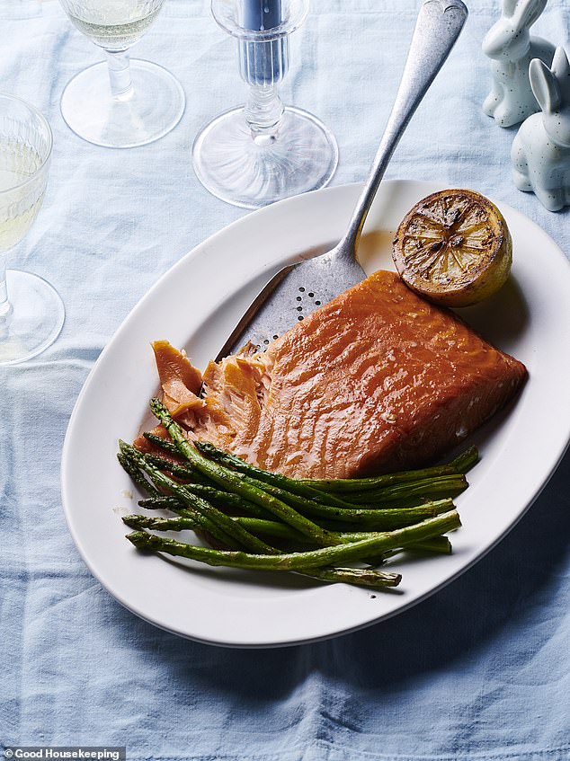 Easter Sunday lunch centrepieces were also featured, including salmon and lamb dishes
